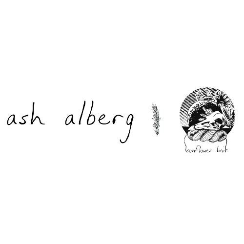 ash alberg sunflower knit logo